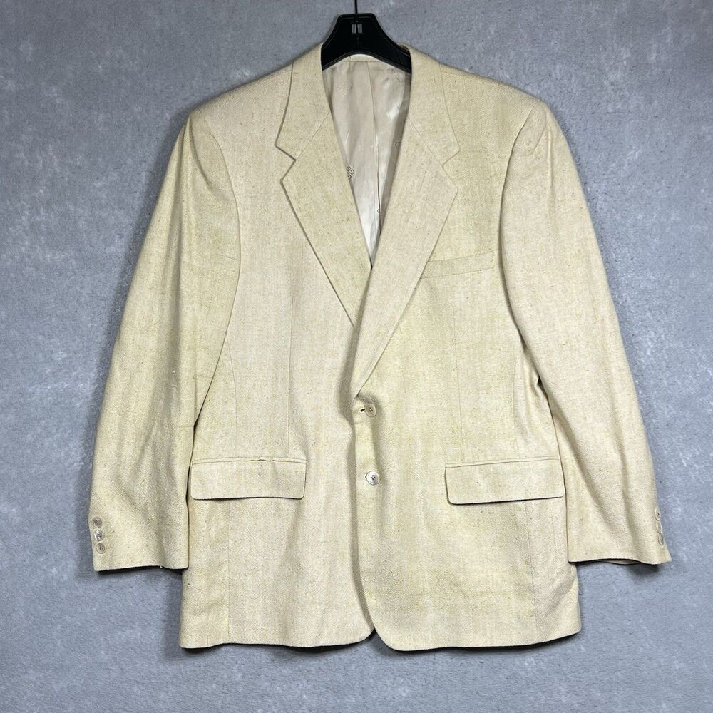 Givenchy Monsieur Men's Sport Coat Blazer Two Button Tan Yellow Wool Size 40L